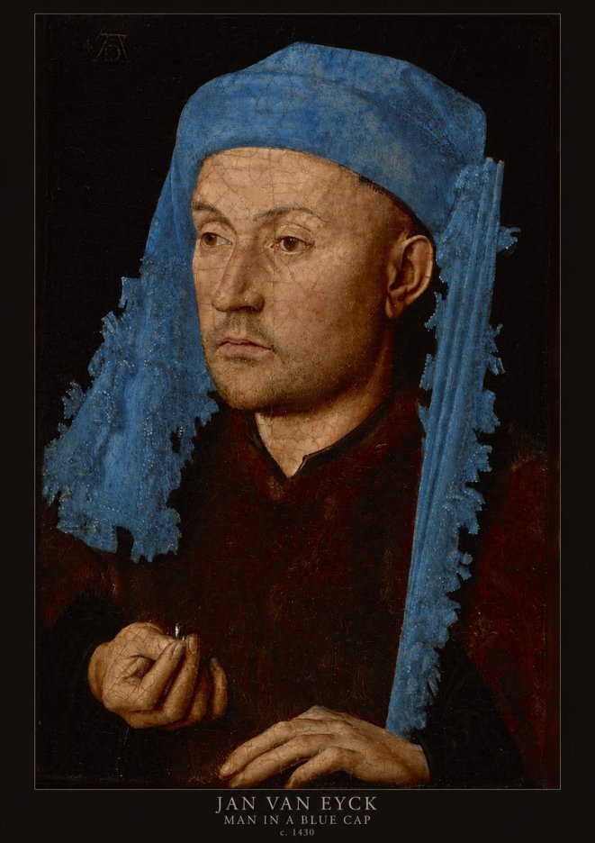 Jan van Eyck Man in a Blue Cap II No4 - Juliste