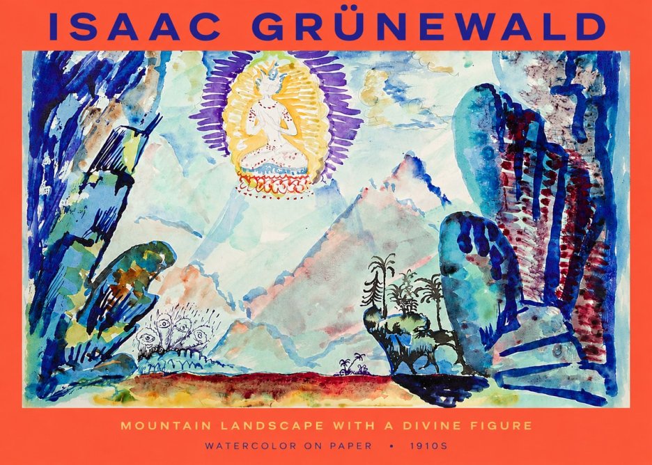 Isaac Grünewald Mountain Landscape with a Divine Figure No2 - Juliste