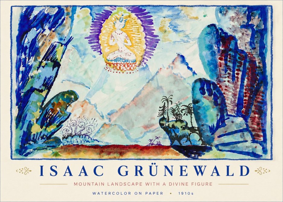 Isaac Grünewald Mountain Landscape with a Divine Figure No6 - Juliste