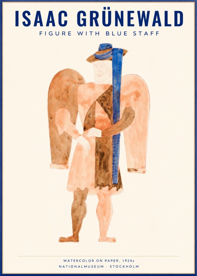 Isaac Grünewald Figure with Blue Staff No1 - Juliste