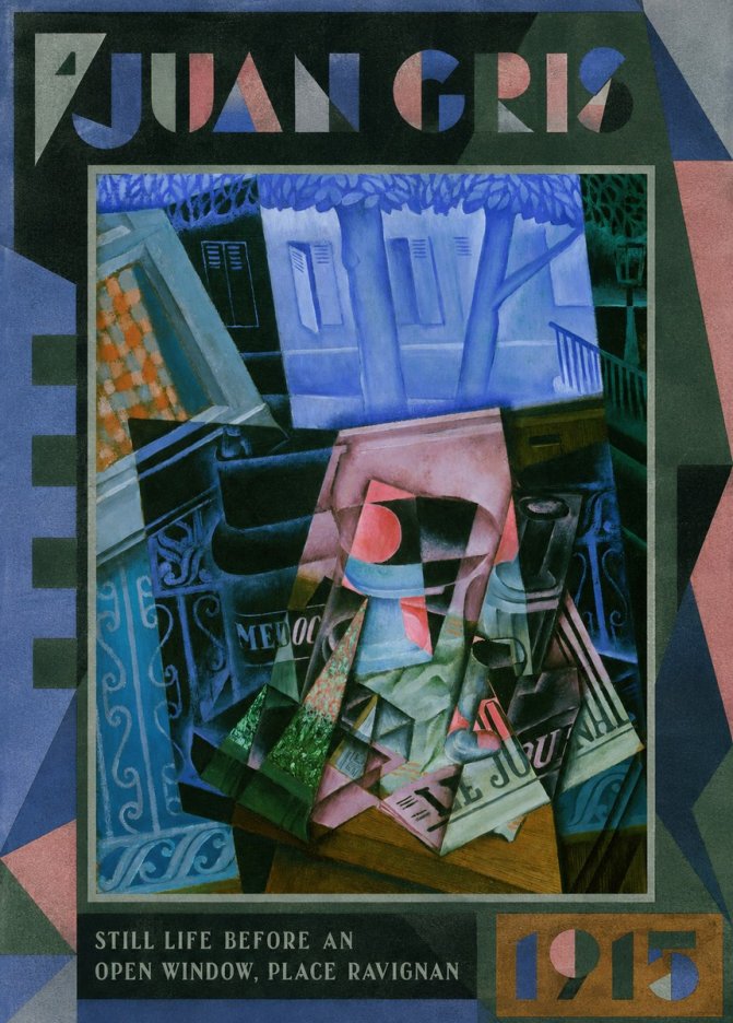 Juan Gris Still Life Before an Open Window, Place Ravignan No1 - Juliste