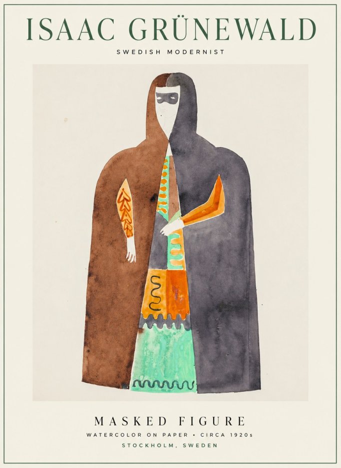 Isaac Grünewald Masked Figure No1 - Juliste