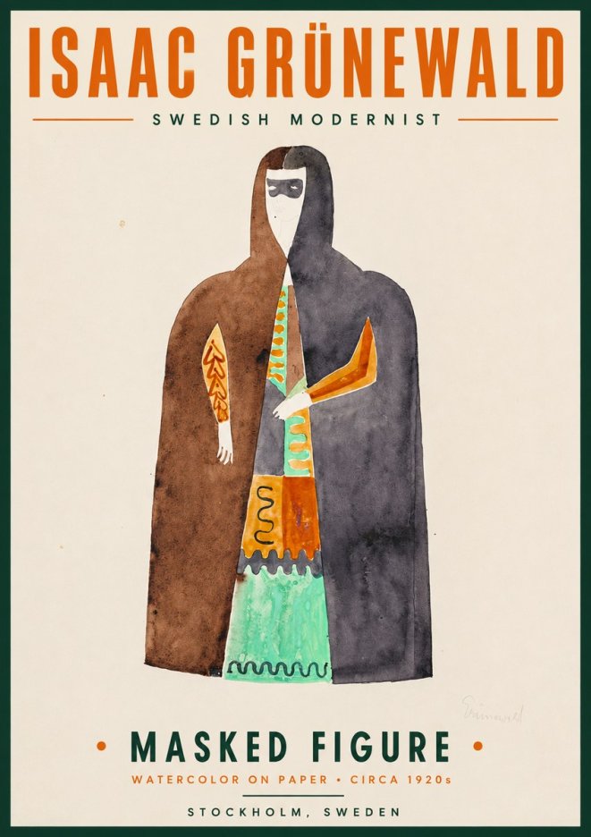 Isaac Grünewald Masked Figure No4 - Juliste
