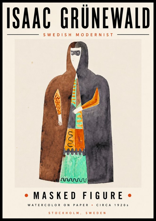 Isaac Grünewald Masked Figure No6 - Juliste