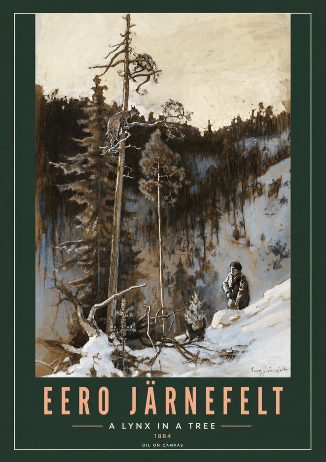 Eero Järnefelt A Lynx in a Tree No2 - Juliste