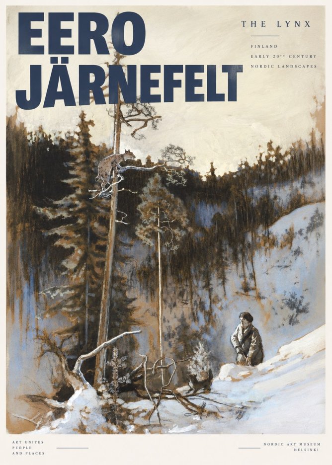 Eero Järnefelt A Lynx in a Tree No4 - Juliste