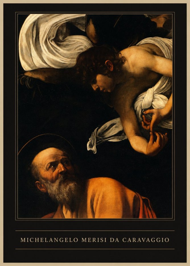 Michelangelo Merisi da Caravaggio The Inspiration of Saint Matthew I No1 - Juliste