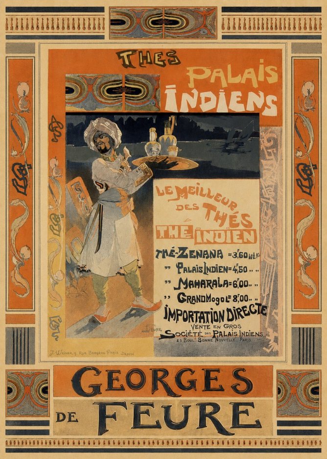 Georges de Feure Thés Palais Indiens No3 - Juliste