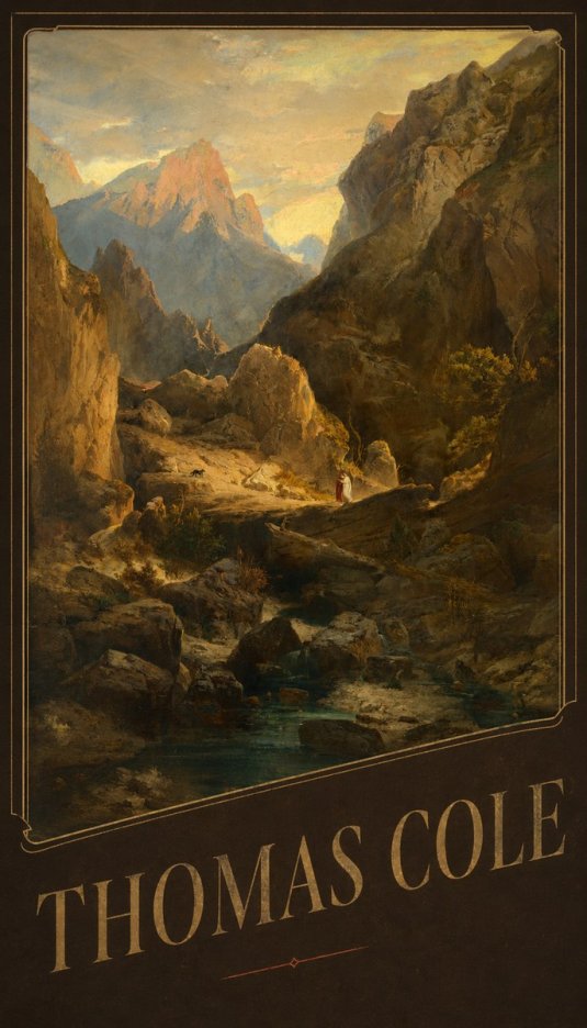 Thomas Cole The Mountain Ford No5 - Juliste
