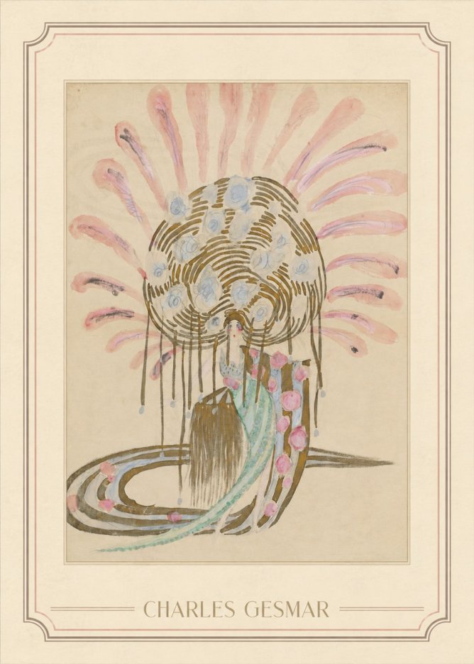 Charles Gesmar Woman with Headdress No1 - Juliste