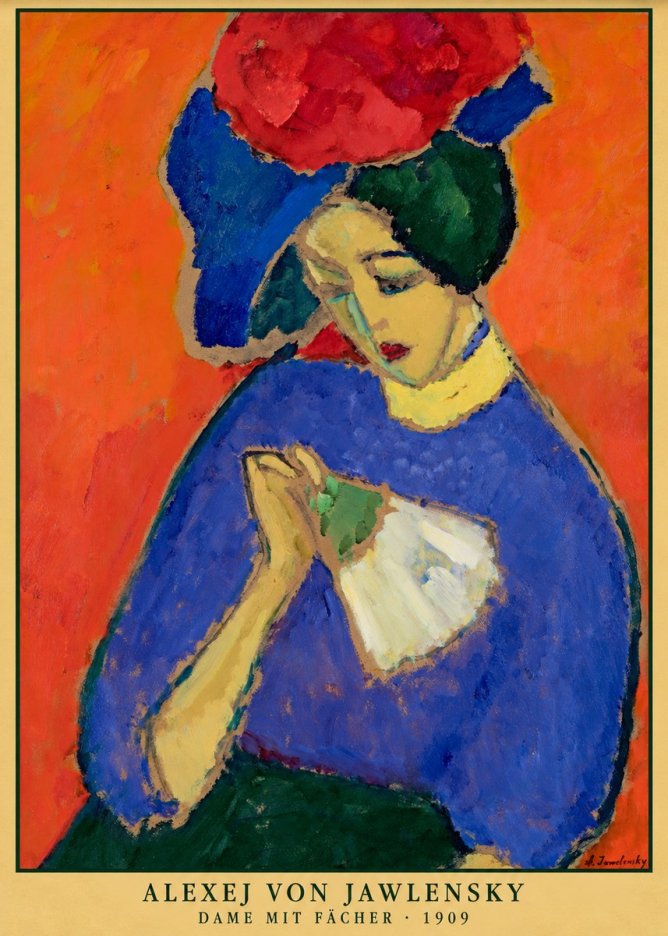 Alexej von Jawlensky Dame Mit Fächer No6 - Juliste