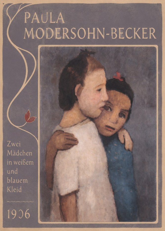 Paula Modersohn-Becker Zwei Mädchen in Weißem Und Blauem Kleid No3 - Juliste