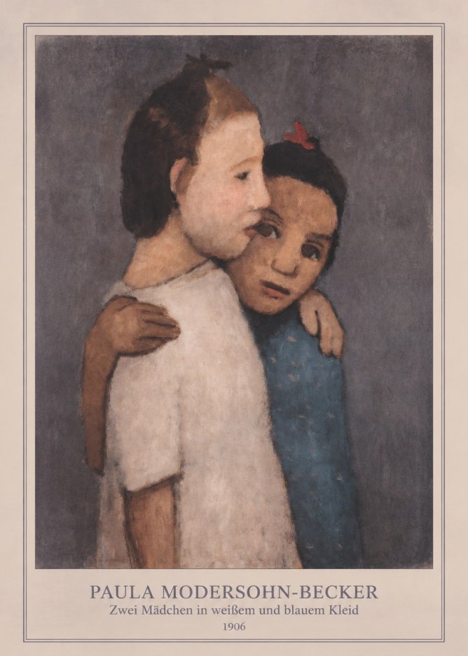 Paula Modersohn-Becker Zwei Mädchen in Weißem Und Blauem Kleid No4 - Juliste