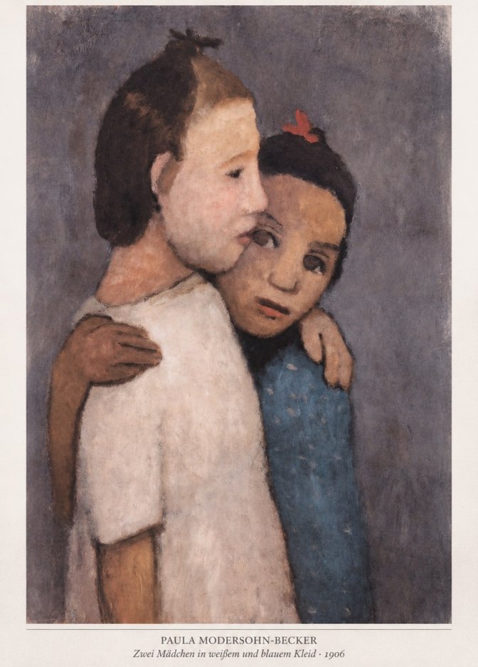 Paula Modersohn-Becker Zwei Mädchen in Weißem Und Blauem Kleid No6 - Juliste