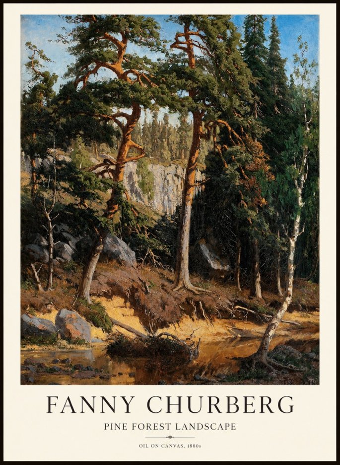 Fanny Churberg Pine Forest Landscape No1 - Juliste