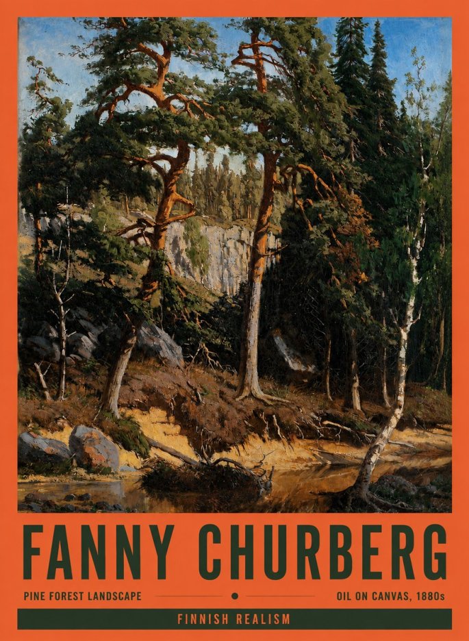 Fanny Churberg Pine Forest Landscape No2 - Juliste