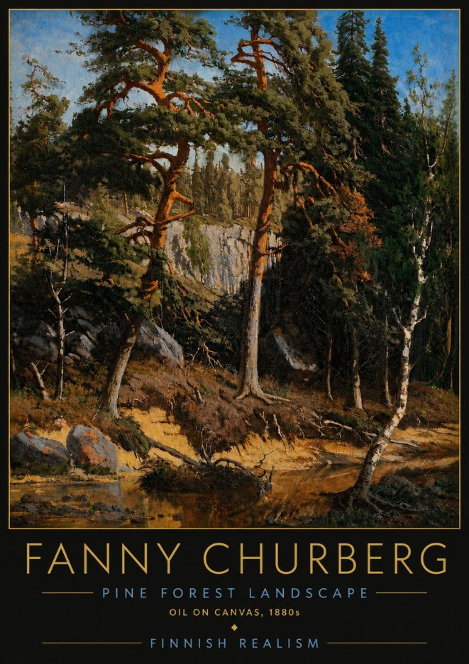 Fanny Churberg Pine Forest Landscape No6 - Juliste