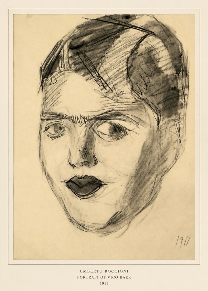 Umberto Boccioni Portrait of Vico Baer No6 - Juliste