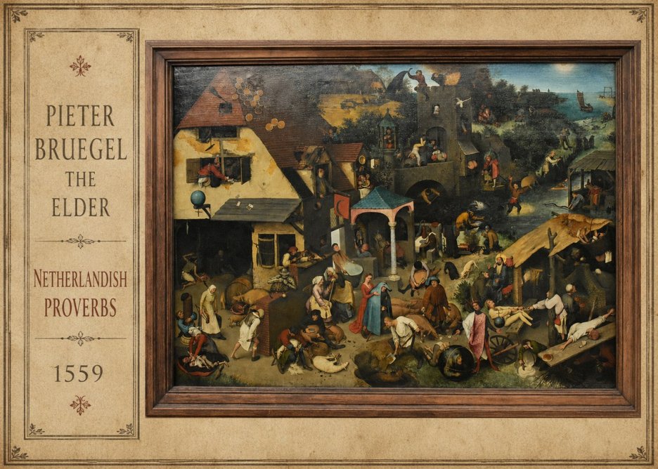 Pieter Bruegel Netherlandish Proverbs XI No2 - Juliste