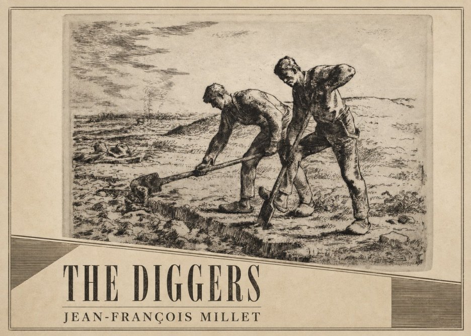 Jean-François Millet The Diggers No2 - Juliste