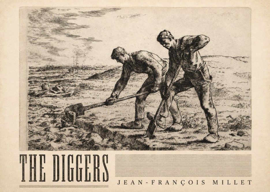 Jean-François Millet The Diggers No3 - Juliste