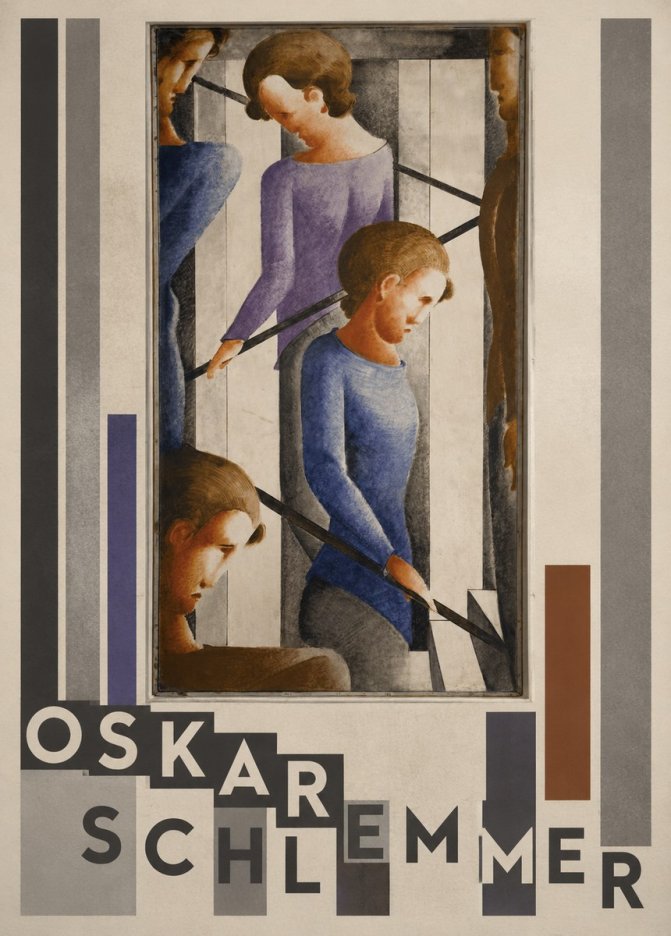 Oskar Schlemmer Staircase Figures II No3 - Juliste