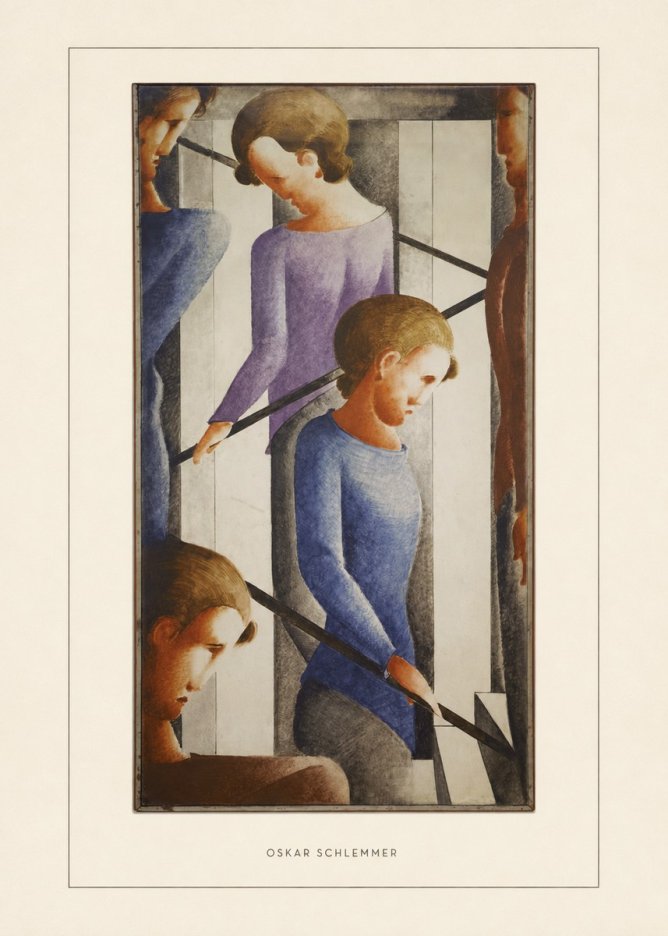 Oskar Schlemmer Staircase Figures II No4 - Juliste