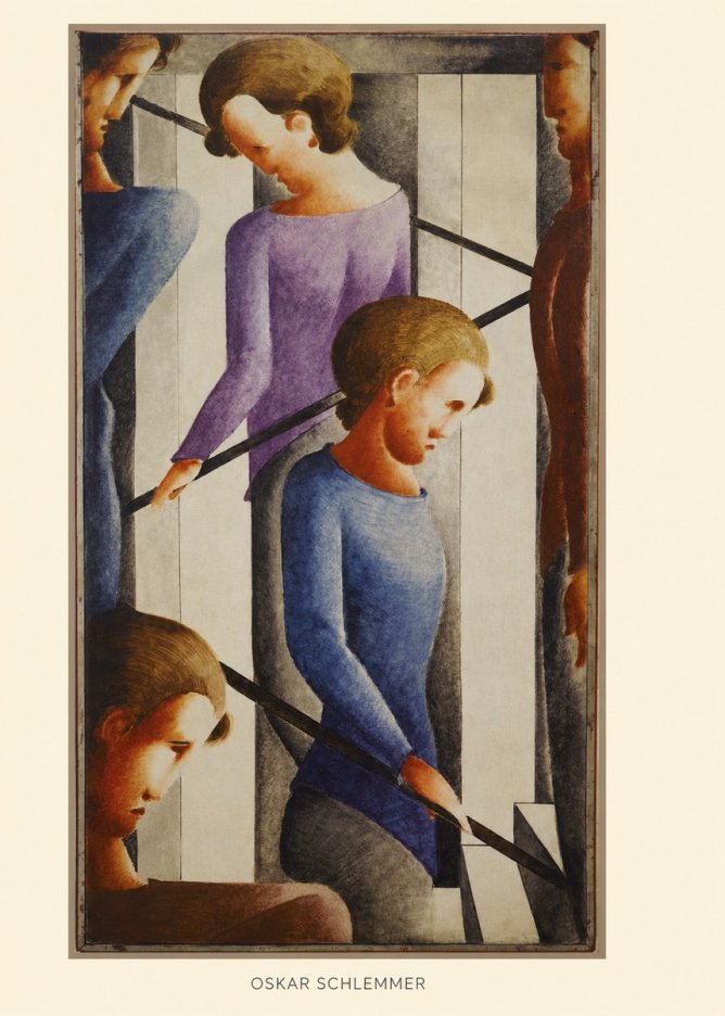 Oskar Schlemmer Staircase Figures II No6 - Juliste