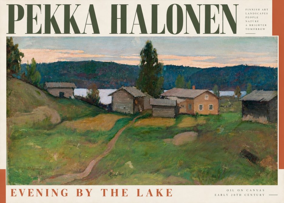 Pekka Halonen Evening by the Lake No4 - Juliste