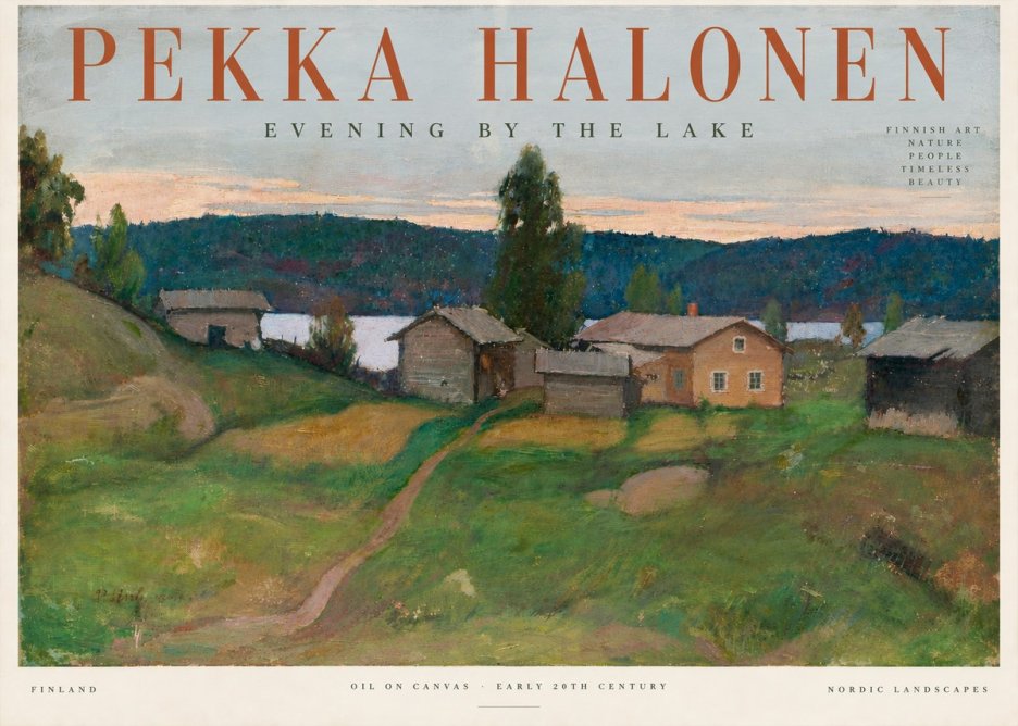 Pekka Halonen Evening by the Lake No5 - Juliste