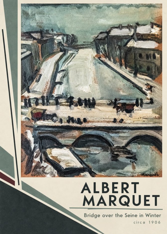 Albert Marquet Bridge over the Seine in Winter No2 - Juliste
