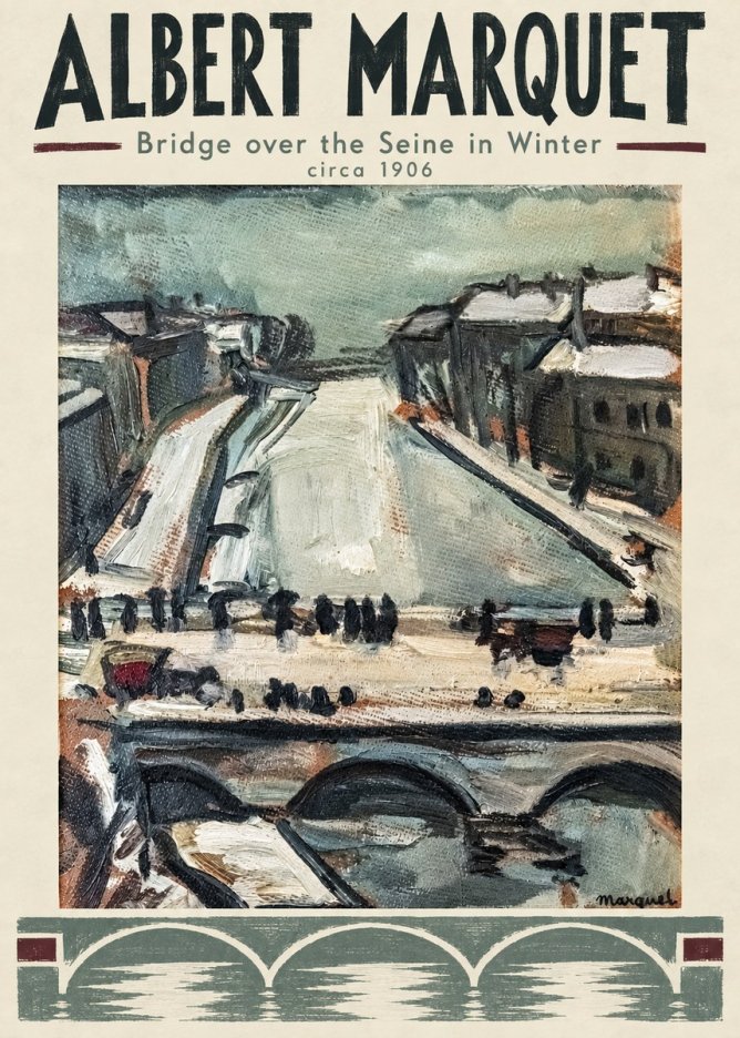 Albert Marquet Bridge over the Seine in Winter No4 - Juliste