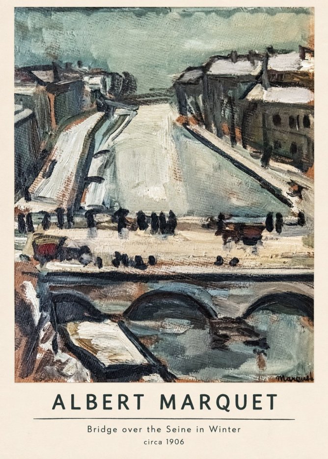 Albert Marquet Bridge over the Seine in Winter No6 - Juliste