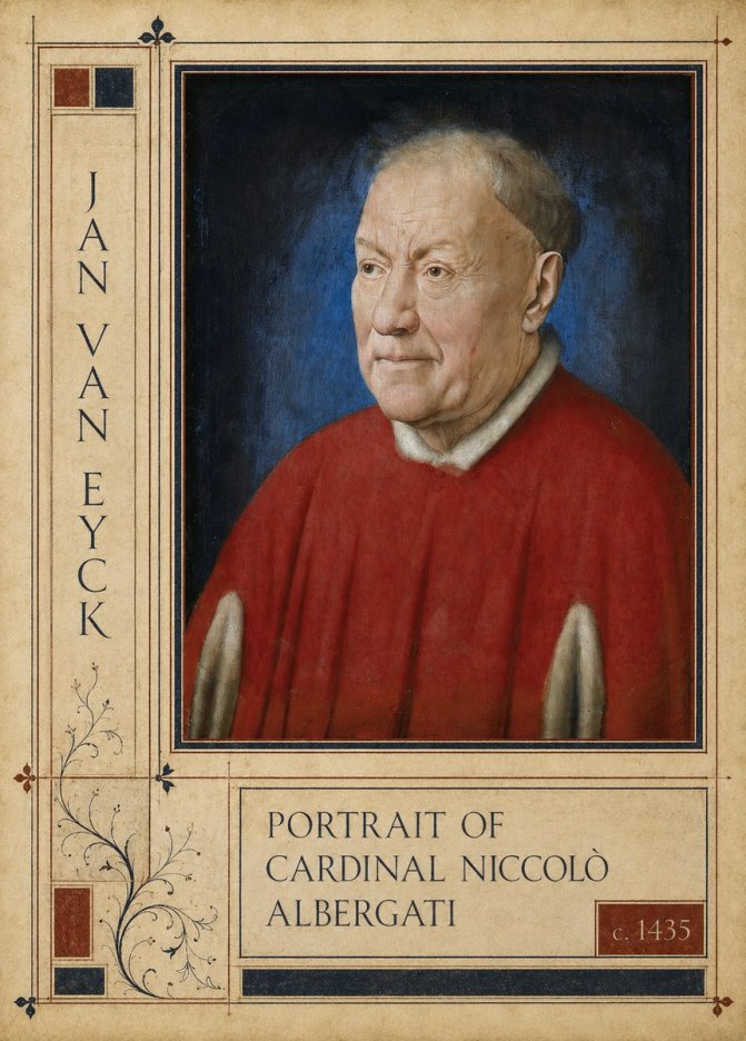 Jan van Eyck Portrait of Cardinal Niccolò Albergati No2 - Juliste