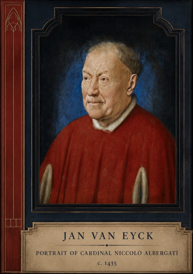Jan van Eyck Portrait of Cardinal Niccolò Albergati No4 - Juliste