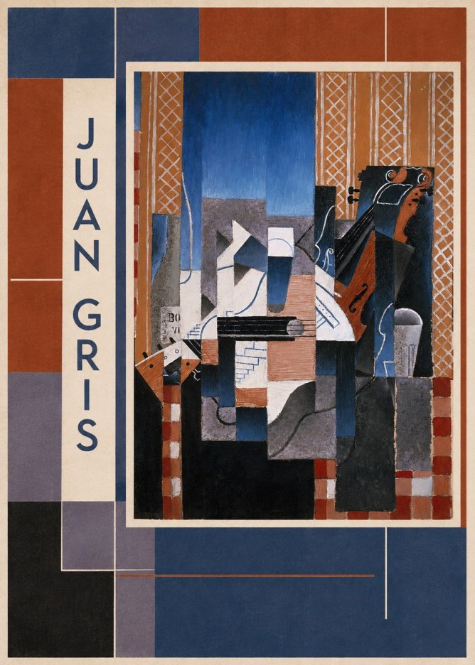 Juan Gris Still Life with Guitar and Violin No2 - Juliste
