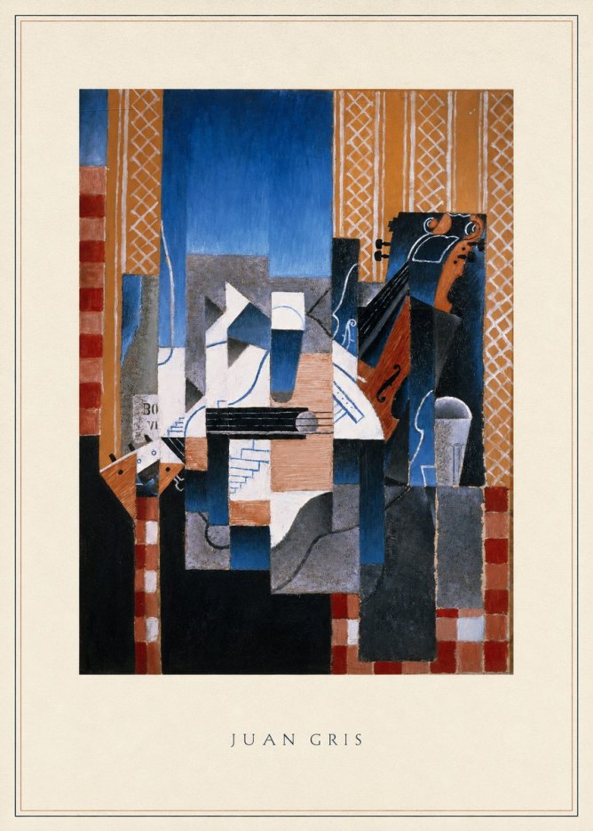 Juan Gris Still Life with Guitar and Violin No4 - Juliste