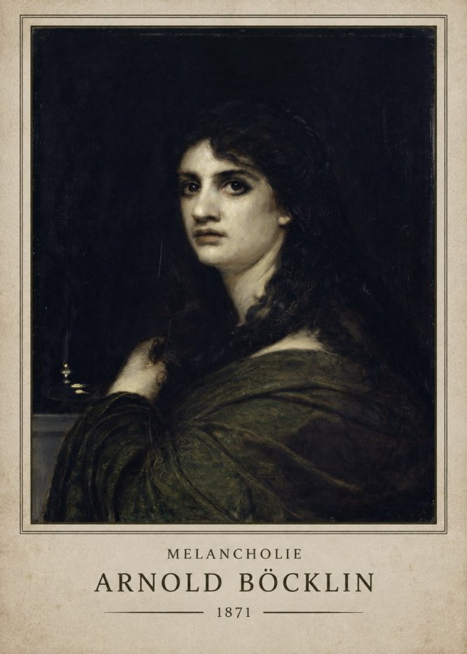 Arnold Böcklin Melancholie No1 - Juliste