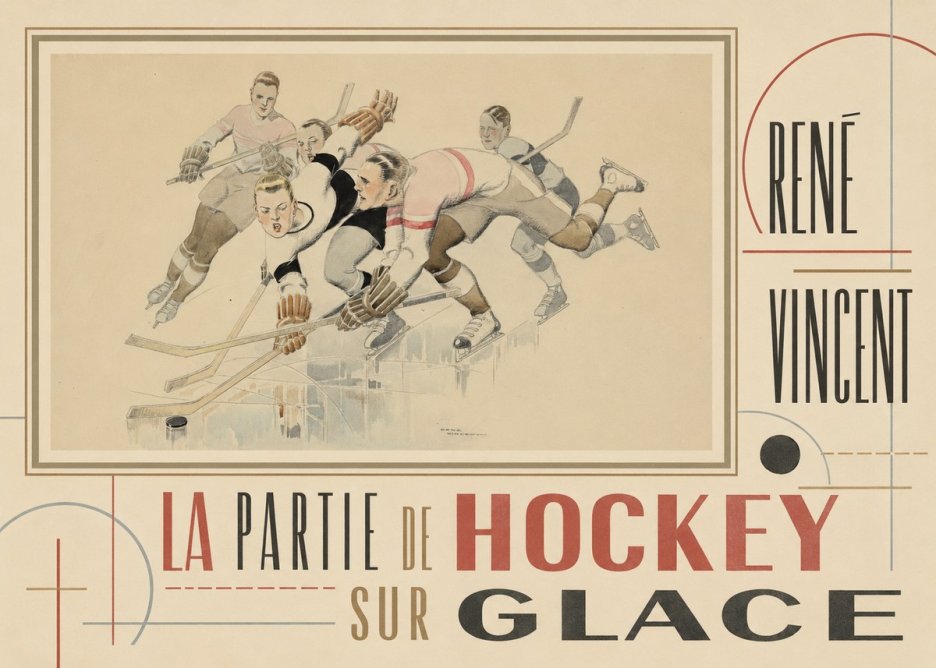 René Vincent La Partie De Hockey Sur Glace No5 - Juliste