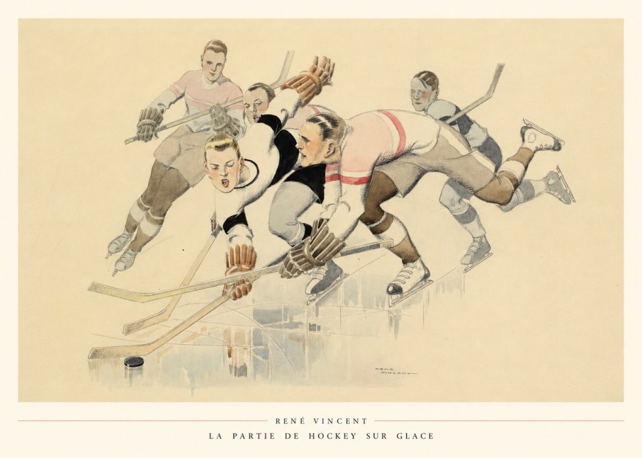 René Vincent La Partie De Hockey Sur Glace No6 - Juliste