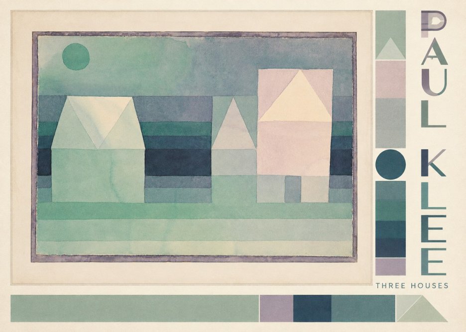 Paul Klee Three Houses No2 - Juliste