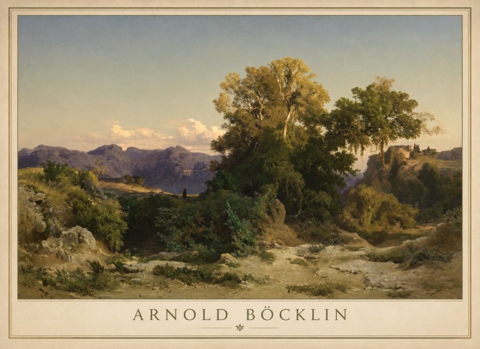 Arnold Böcklin Im Albanergebirge No4 - Juliste