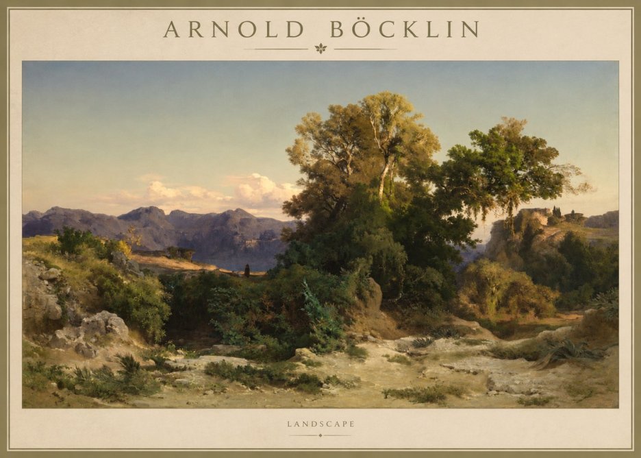 Arnold Böcklin Im Albanergebirge No5 - Juliste