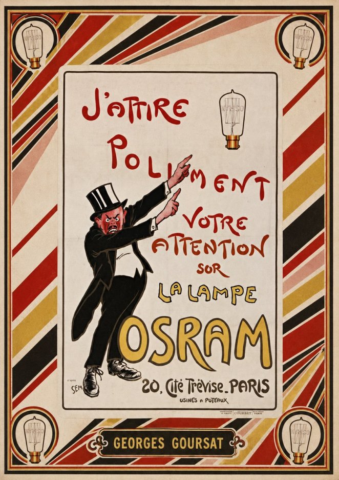 Georges Goursat J'attire Poliment Votre Attention Sur La Lampe Osram No5 - Juliste