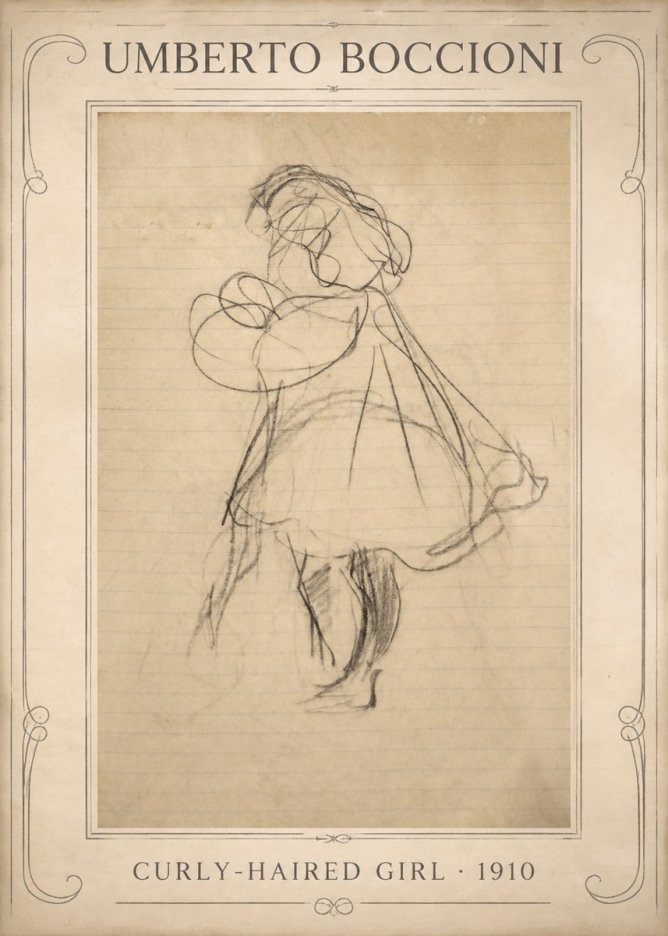 Umberto Boccioni Curly-haired Girl No1 - Juliste