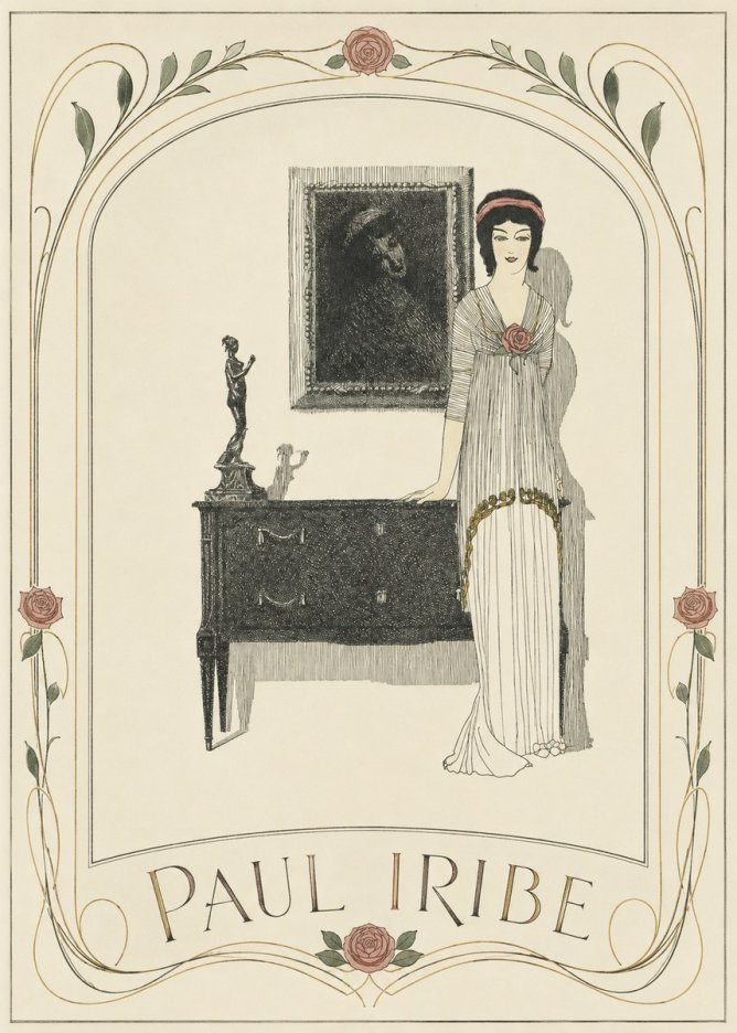 Paul Iribe Elegant Figure in Art Deco Interior No3 - Juliste