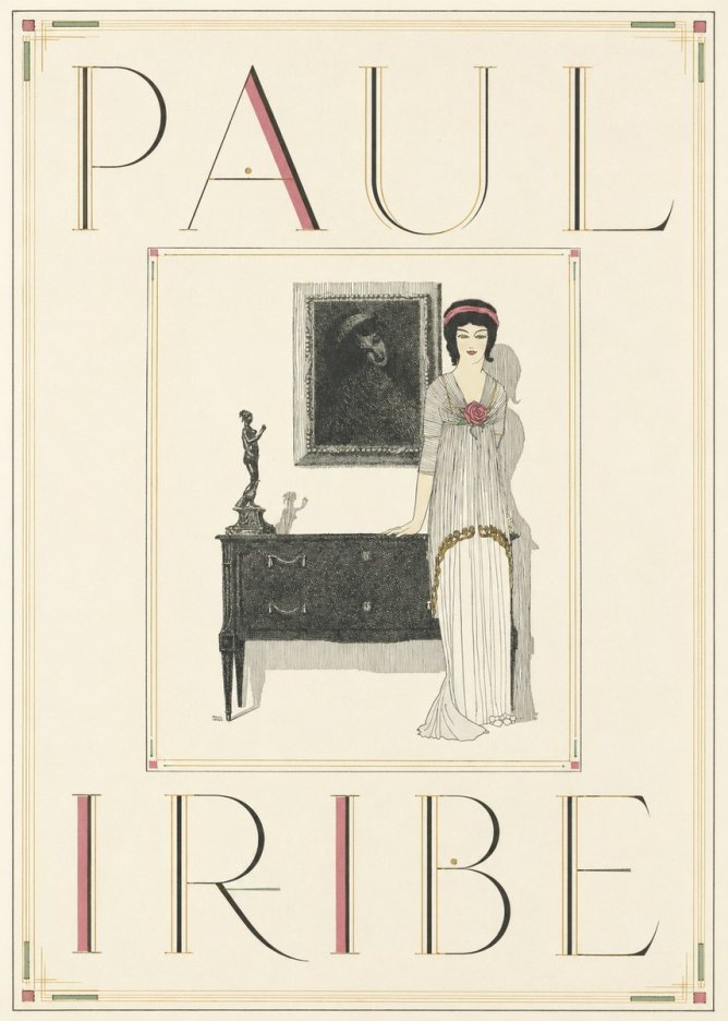 Paul Iribe Elegant Figure in Art Deco Interior No5 - Juliste