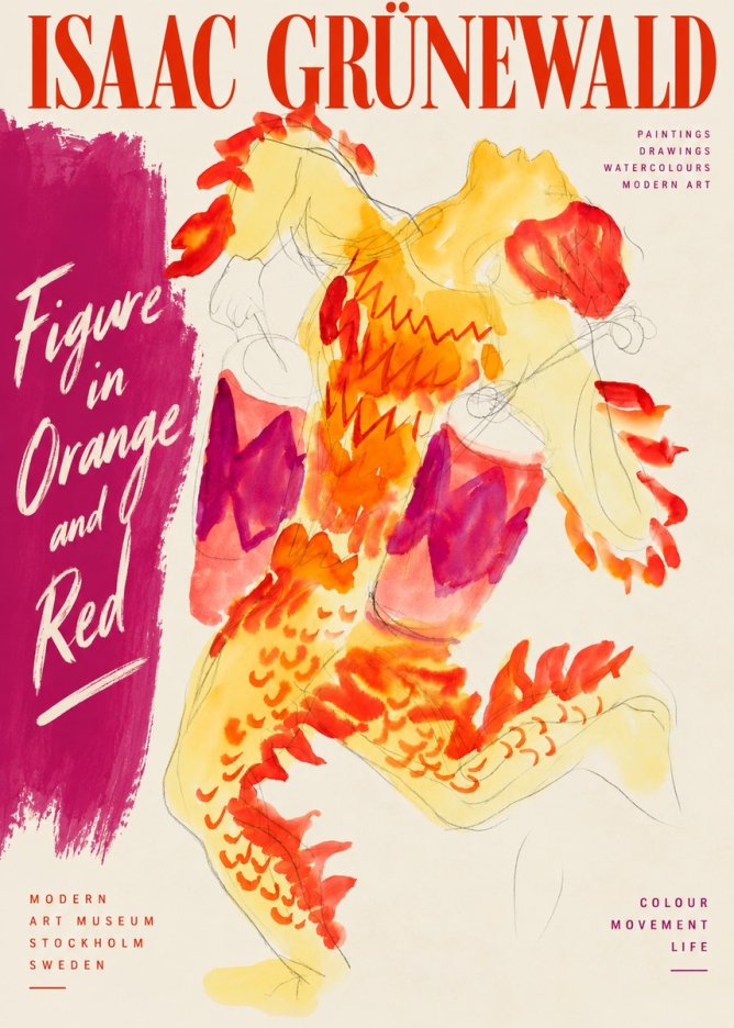 Isaac Grünewald Figure in Orange and Red No3 - Juliste