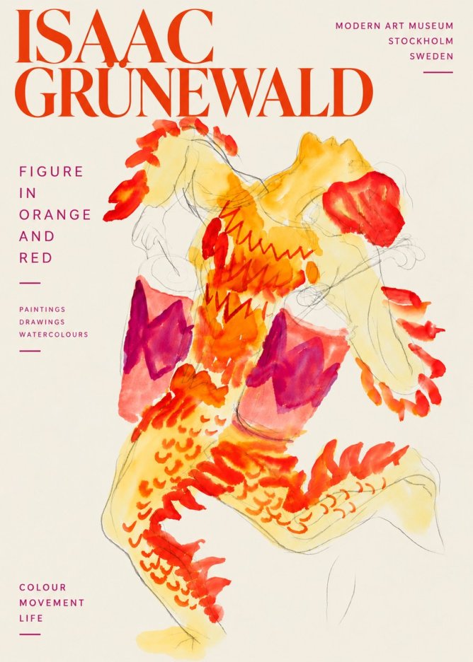 Isaac Grünewald Figure in Orange and Red No6 - Juliste