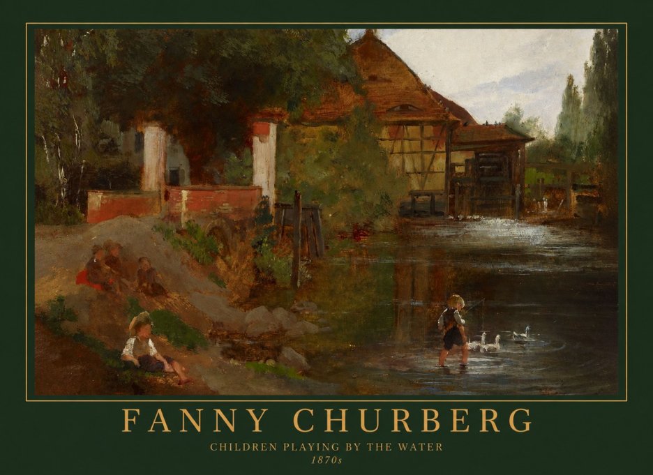 Fanny Churberg Children Playing by the Water No1 - Juliste